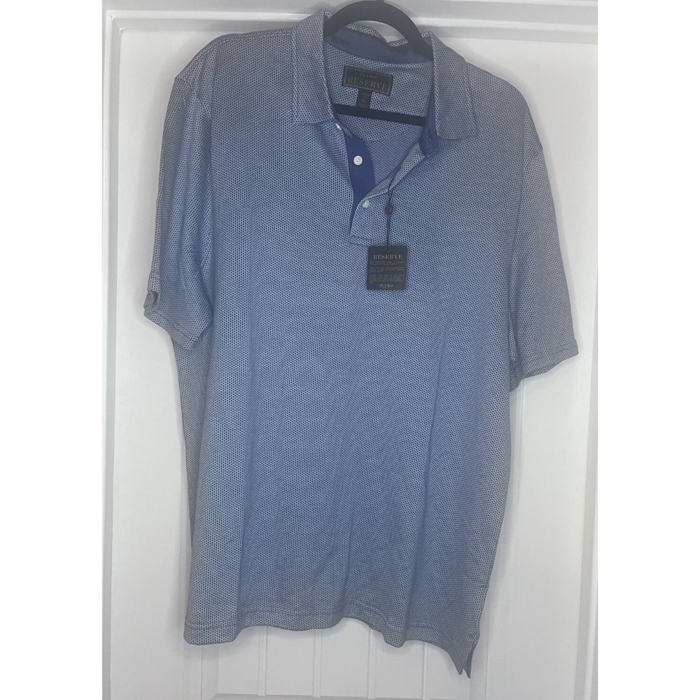 Jos A Bank Men's Reserve XL Blue Net Pima Cotton‎ Casual Polo Shirt